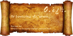 Orlovszky Ágnes névjegykártya